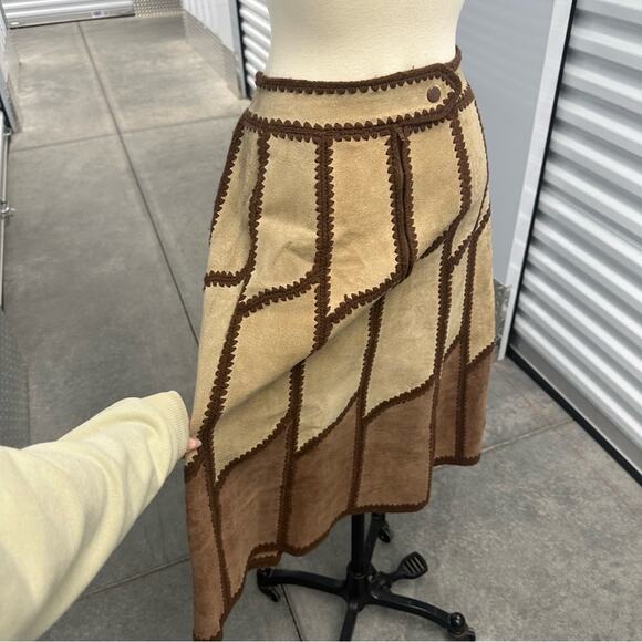 Vintage 70s young east brown suede a line skirt 13/14 - Picture 10 of 16